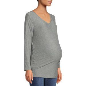 Maternity Lightweight Long Sleeve Medium T-Shirt, grey